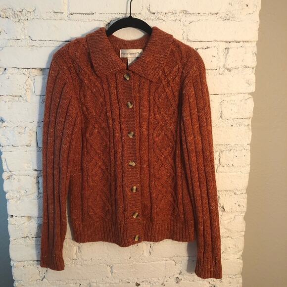 Vintage 90’s Y2K Cable Knit Button Up Sweater - Picture 1 of 4
